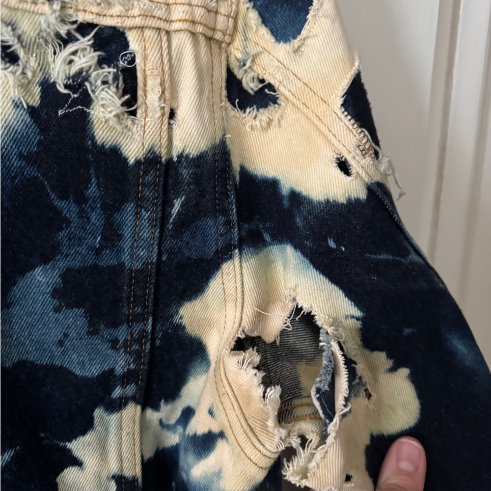 Distressed Tie-Dye Denim Jacket Artisan Made Unique - Picture 10 of 16